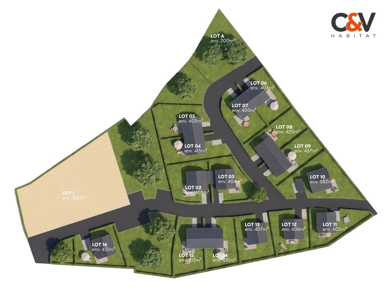 Voir le plan de masse du programme neuf Les jardins de Madeleine