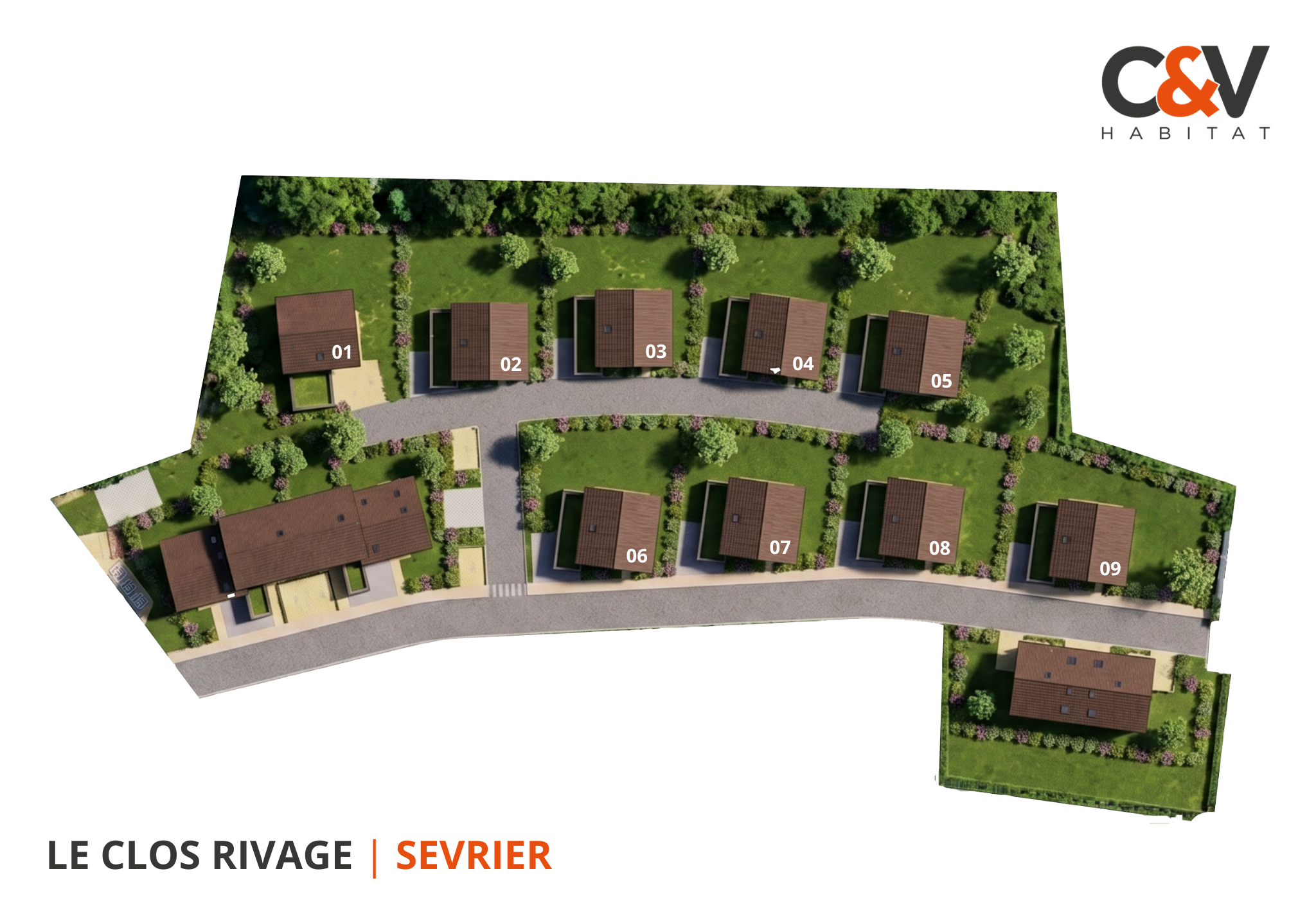 Voir le plan de masse du programme neuf LE CLOS RIVAGE